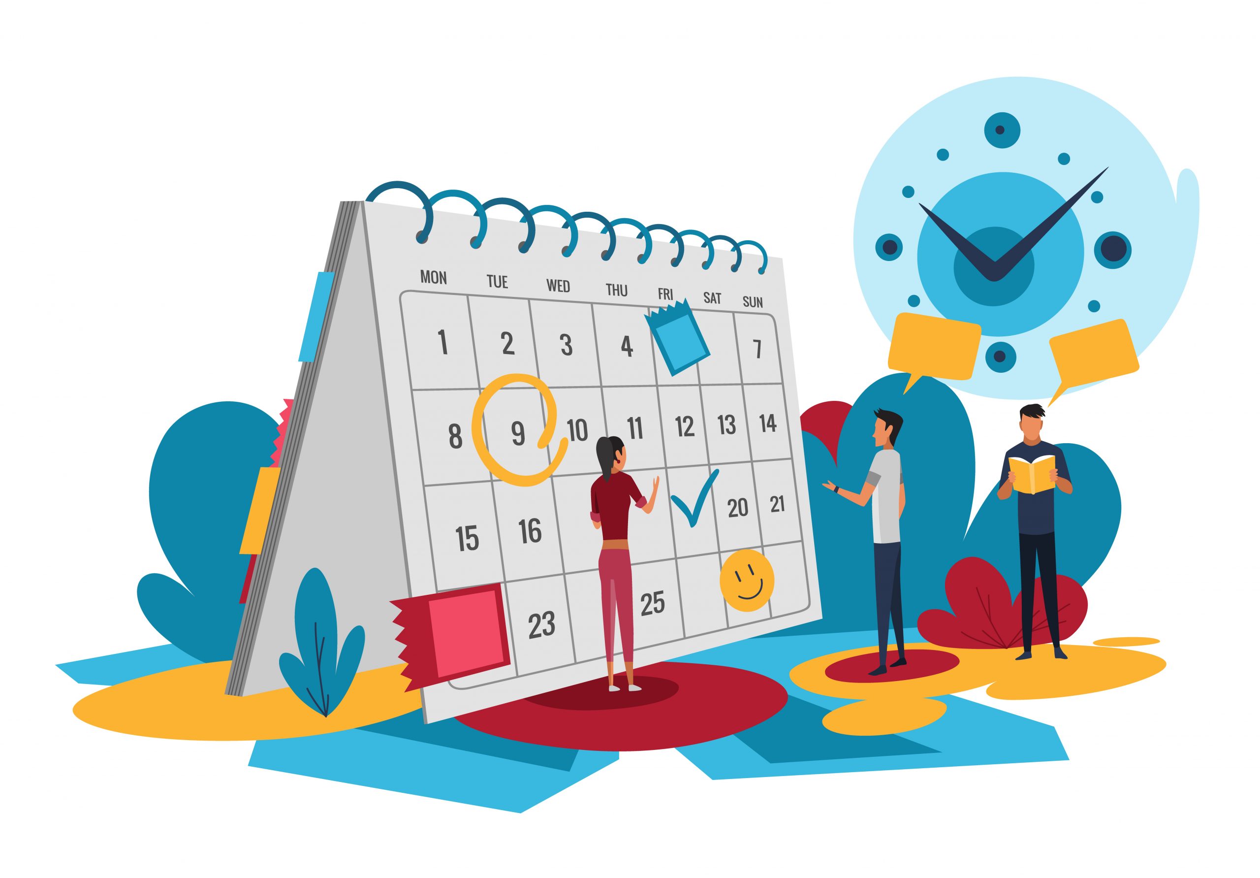 People planning concept. Entrepreneurship and calendar schedule planning with filling course campaign. Business meeting and events organizing process office working. Isometric illustration
